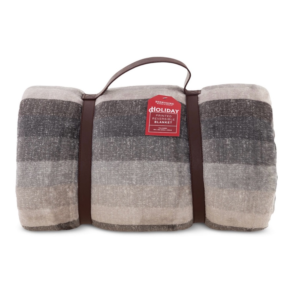 Holiday Collection Velvety Checkered blanket from Berkshire. - Picture 3 of 12